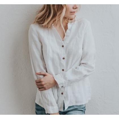 Long Sleeve Women Shirt - White